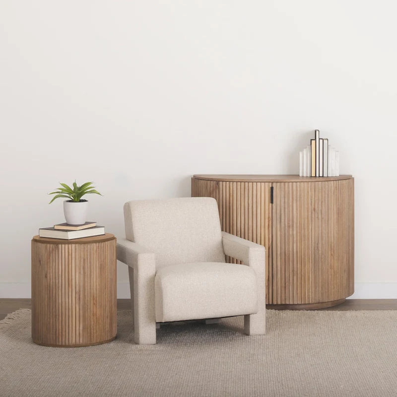 Light Brown Solid Wood Accent Cabinet