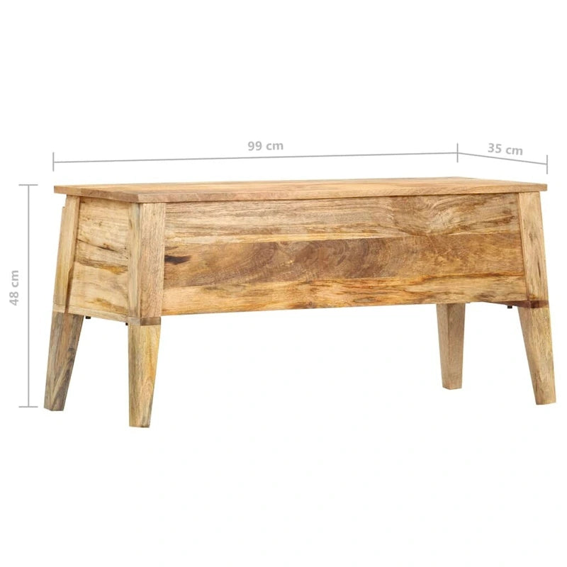Storage Box 39x13.8x18.9 Solid Mango Wood