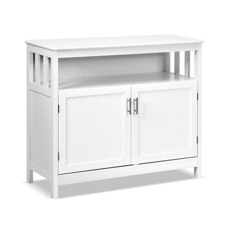 Kitchen Buffet Server Sideboard Storage Cabinet with 2 Doors and Shelf - 40 x 16 x 34 (L x W x H)
