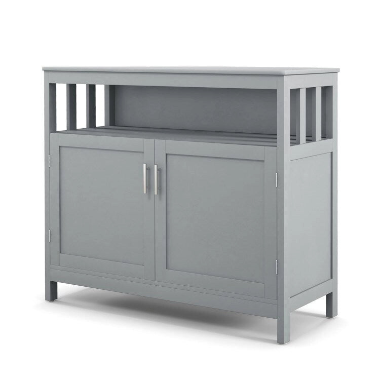 Kitchen Buffet Server Sideboard Storage Cabinet with 2 Doors and Shelf - 40 x 16 x 34 (L x W x H)