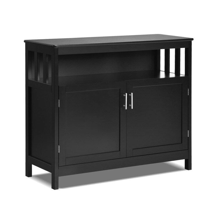 Kitchen Buffet Server Sideboard Storage Cabinet with 2 Doors and Shelf - 40 x 16 x 34 (L x W x H)