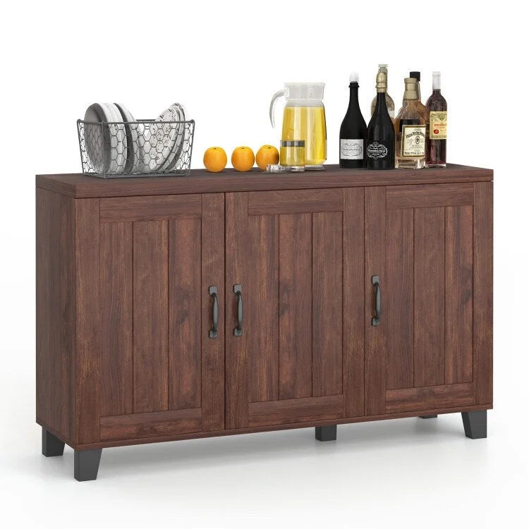 3-Door Buffet Sideboard with Adjustable Shelves and Anti-Tipping Kits - 45 x 13 x 28 (L x W x H)