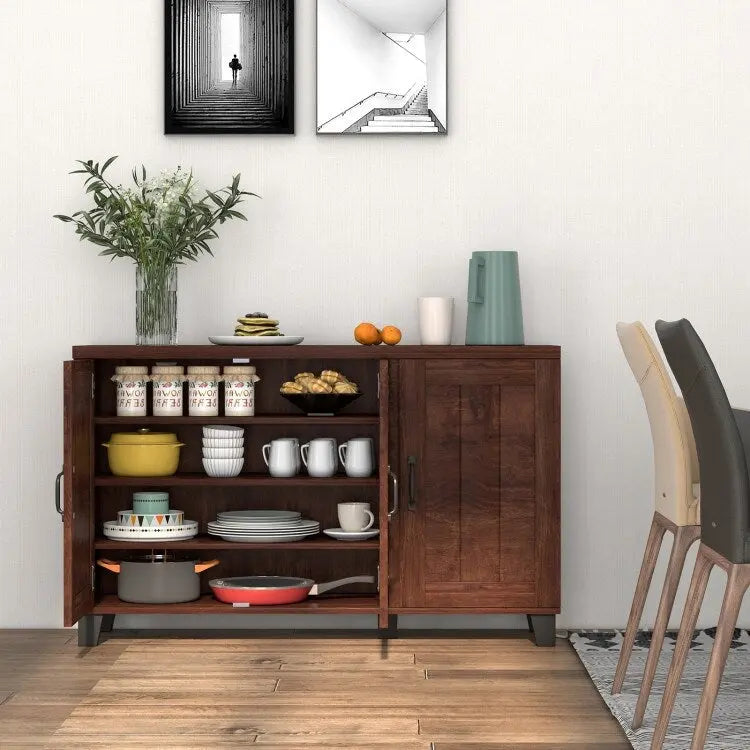 3-Door Buffet Sideboard with Adjustable Shelves and Anti-Tipping Kits - 45 x 13 x 28 (L x W x H)
