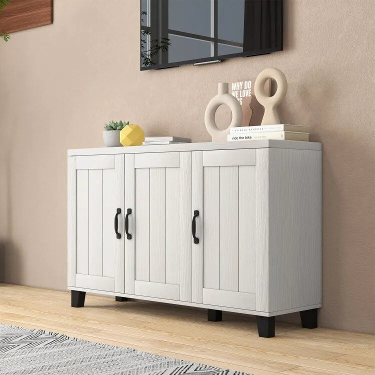 3-Door Buffet Sideboard with Adjustable Shelves and Anti-Tipping Kits - 45 x 13 x 28 (L x W x H)