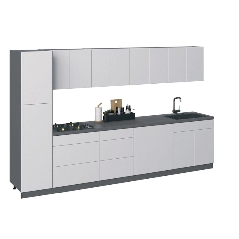 White Gloss Kitchen Cabinet Set - 11Ft Wide