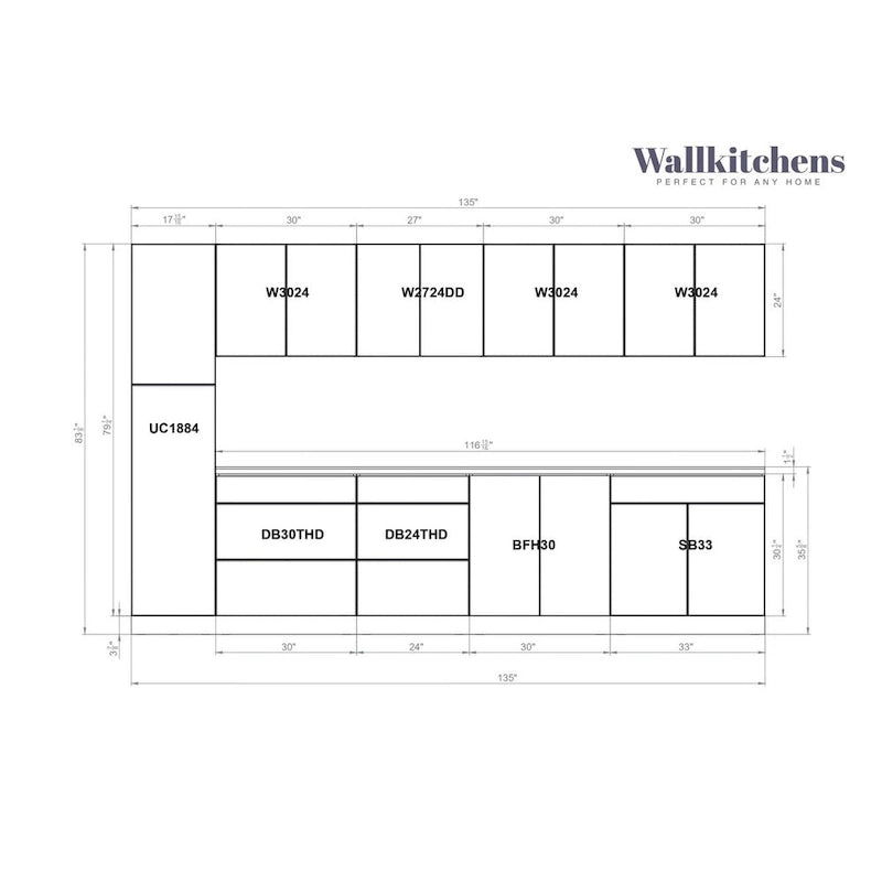 White Gloss Kitchen Cabinet Set - 11Ft Wide