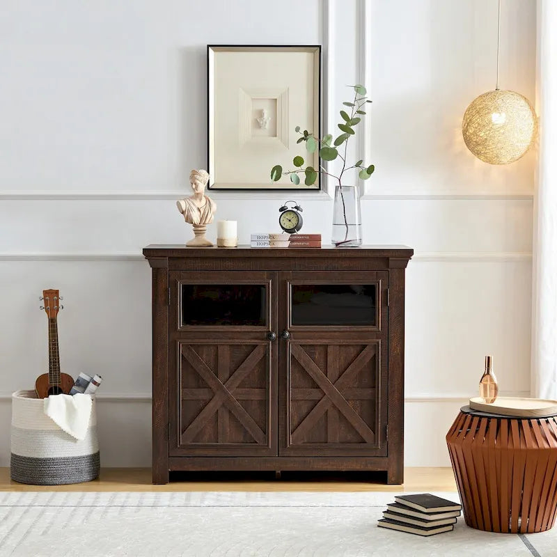 38 Farmhouse 2 Doors Cabinet Large Buffet Sideboard Cabinet - N/A