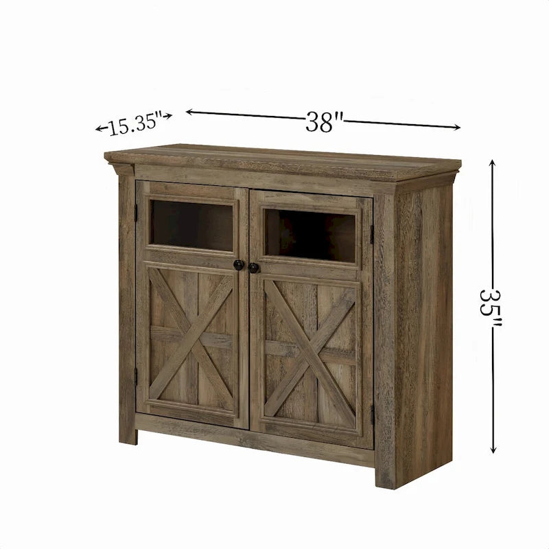 38 Farmhouse 2 Doors Cabinet Large Buffet Sideboard Cabinet - N/A