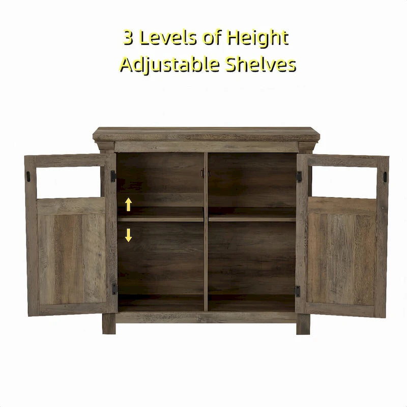 38 Farmhouse 2 Doors Cabinet Large Buffet Sideboard Cabinet - N/A