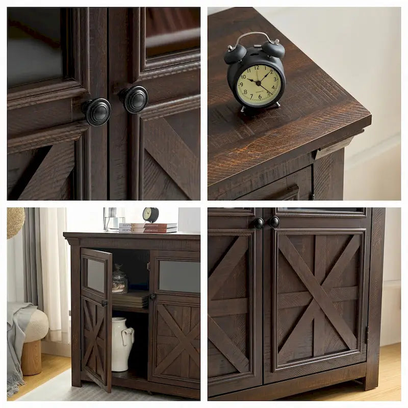 38 Farmhouse 2 Doors Cabinet Large Buffet Sideboard Cabinet - N/A