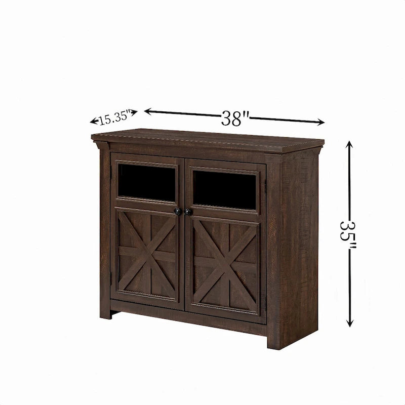 38 Farmhouse 2 Doors Cabinet Large Buffet Sideboard Cabinet - N/A