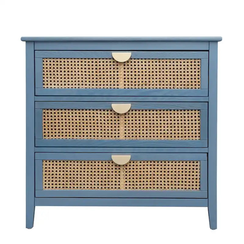 3 Drawer Cabinet,Natural rattan,American Furniture,Suitable for bedroom, living room, study