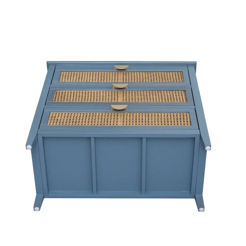 3 Drawer Cabinet,Natural rattan,American Furniture,Suitable for bedroom, living room, study