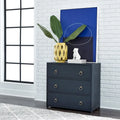 East End Wire Brushed Denim, White, & Black Accent Cabinet