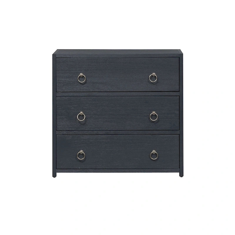 Wire Brushed Denim, White & Black Accent Cabinet