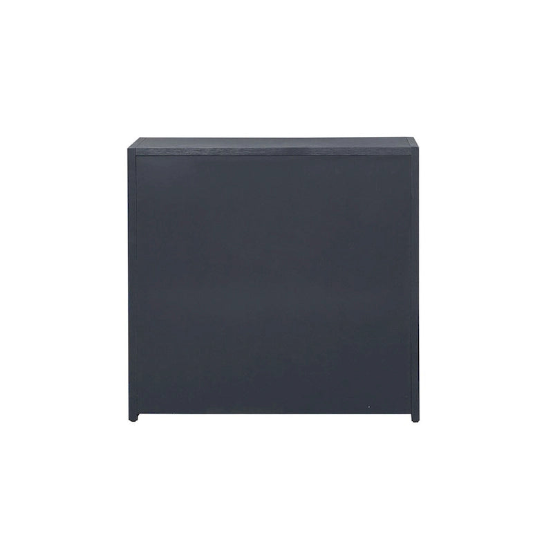Wire Brushed Denim, White & Black Accent Cabinet