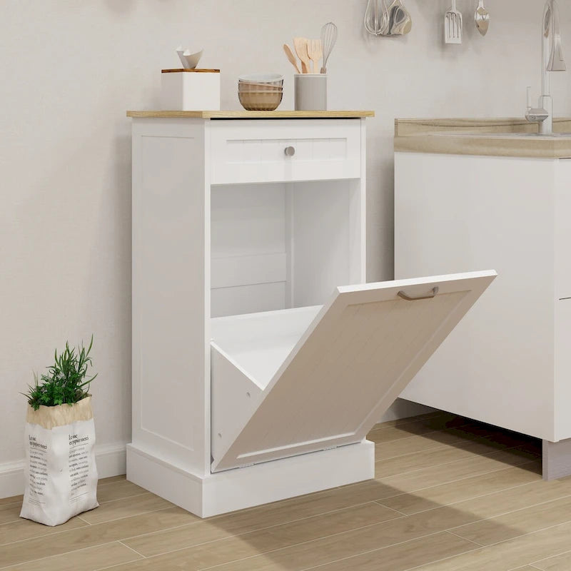 One Drawers and One-Compartment Tilt-Out Trash Cabinet Kitchen Trash Cabinet, suitable for Kitchen