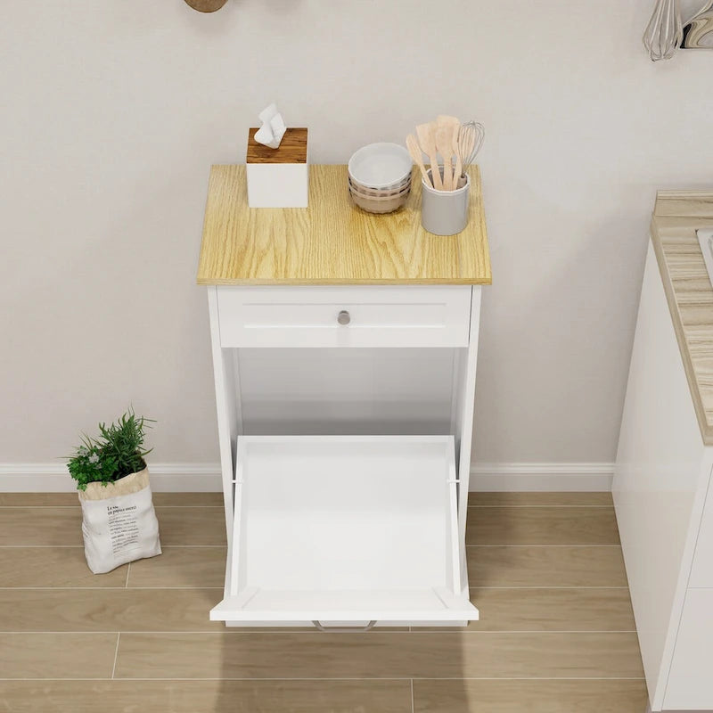 One Drawers and One-Compartment Tilt-Out Trash Cabinet Kitchen Trash Cabinet, suitable for Kitchen