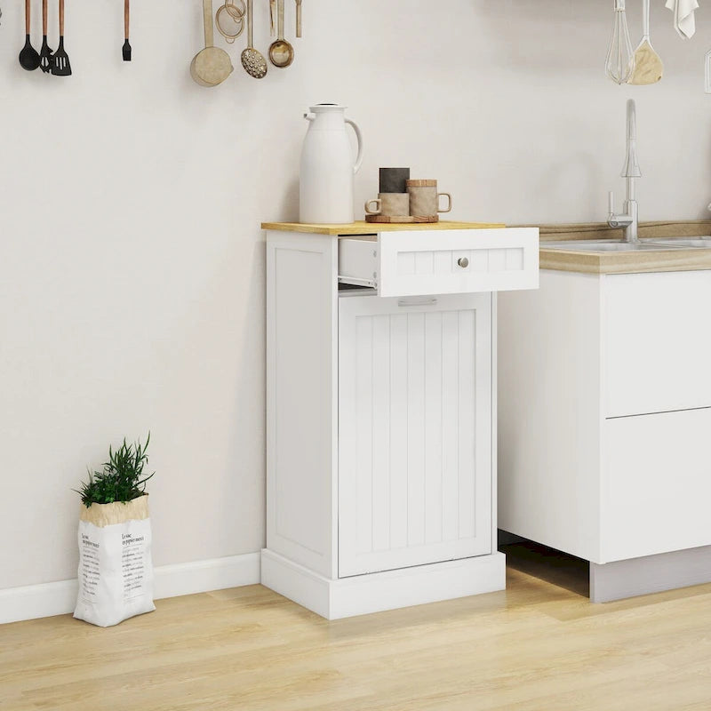 One Drawers and One-Compartment Tilt-Out Trash Cabinet Kitchen Trash Cabinet, suitable for Kitchen