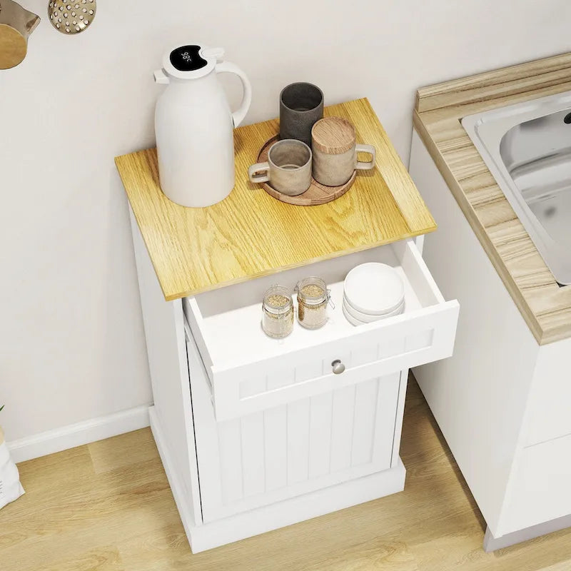 One Drawers and One-Compartment Tilt-Out Trash Cabinet Kitchen Trash Cabinet, suitable for Kitchen