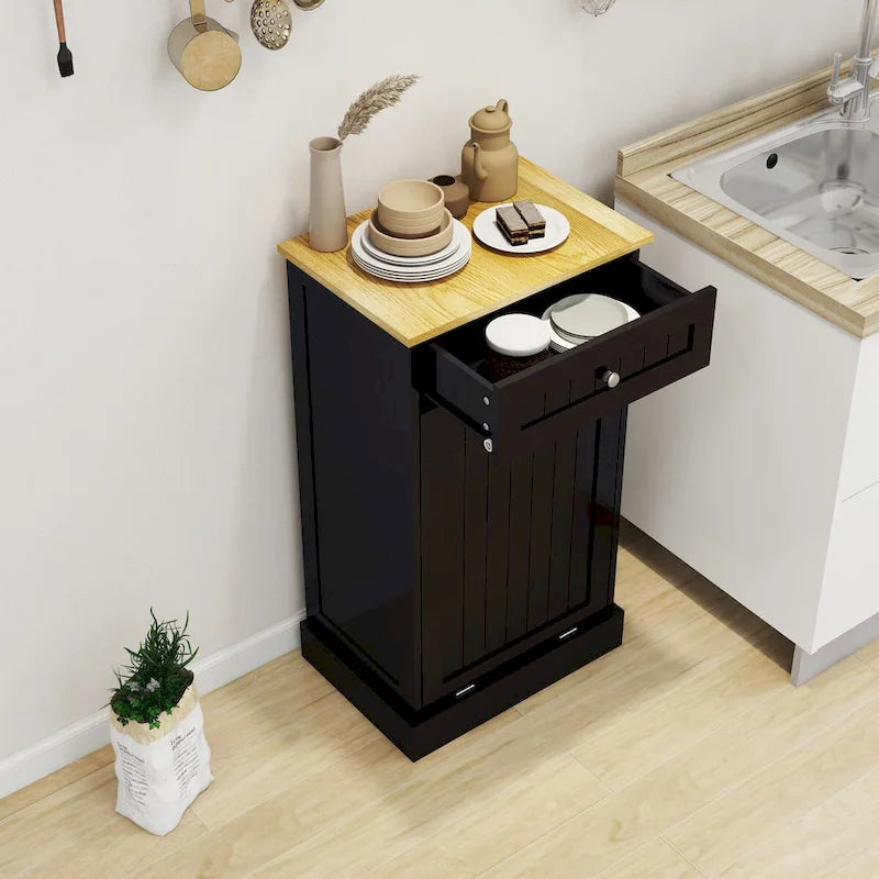 One Drawers and One-Compartment Tilt-Out Trash Cabinet Kitchen Trash Cabinet, suitable for Kitchen