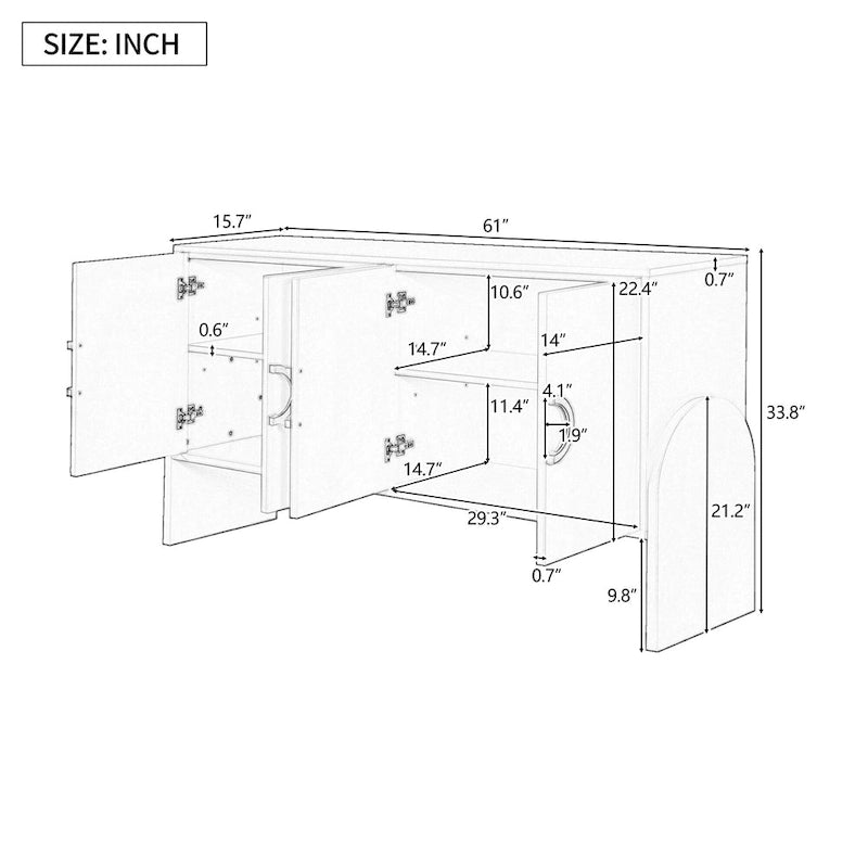 33.80 in. H Storage Cabinet with Adjustable Shelves