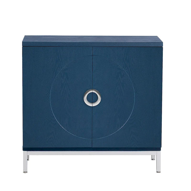Accent Cabinet with Solid Wood Veneer and Metal Leg Frame - 34L x 15.5W x 31.9H