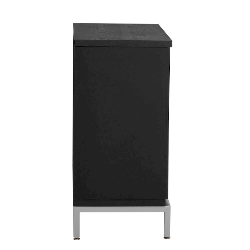 Accent Cabinet with Solid Wood Veneer and Metal Leg Frame - 34L x 15.5W x 31.9H