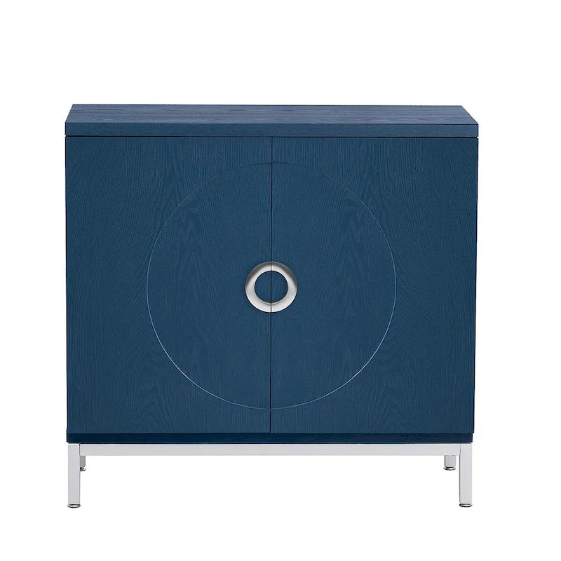 Accent Cabinet with Solid Wood Veneer and Metal Leg Frame - 34L x 15.5W x 31.9H