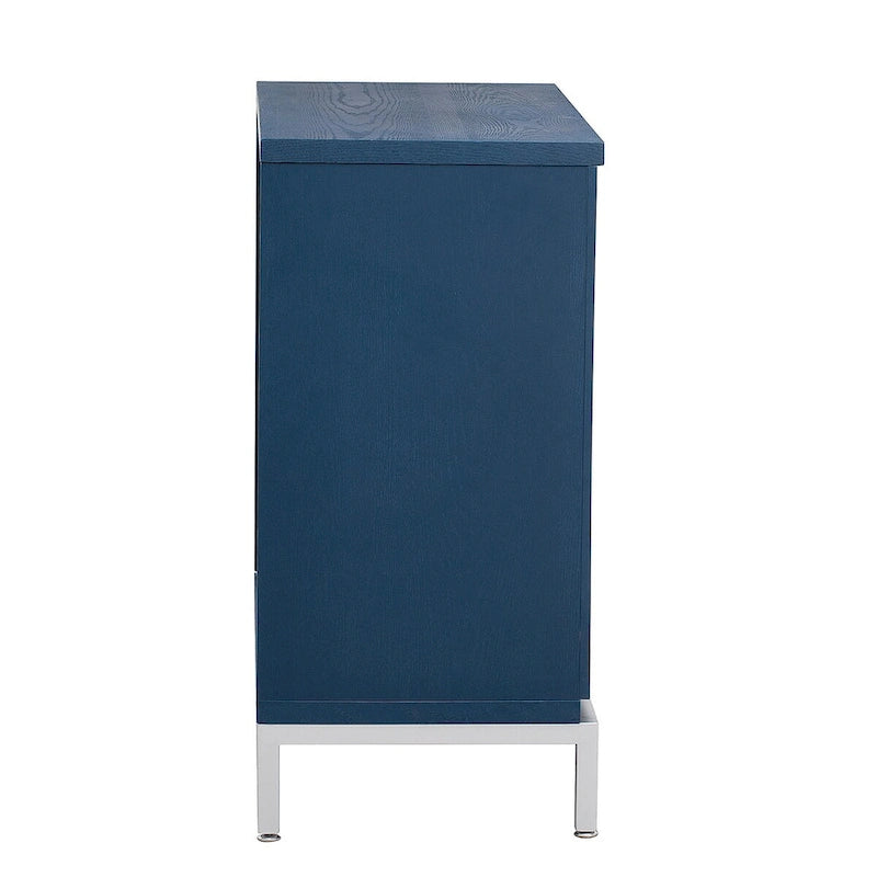 Accent Cabinet with Solid Wood Veneer and Metal Leg Frame - 34L x 15.5W x 31.9H