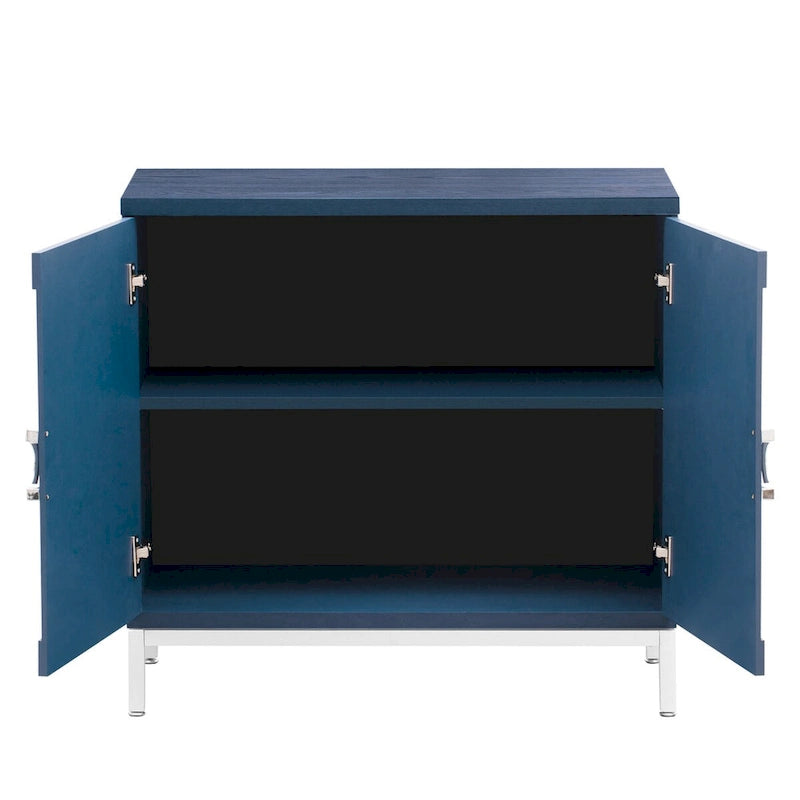 Accent Cabinet with Solid Wood Veneer and Metal Leg Frame - 34L x 15.5W x 31.9H