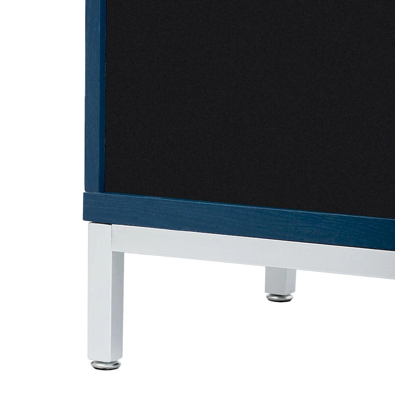 Accent Cabinet with Solid Wood Veneer and Metal Leg Frame - 34L x 15.5W x 31.9H