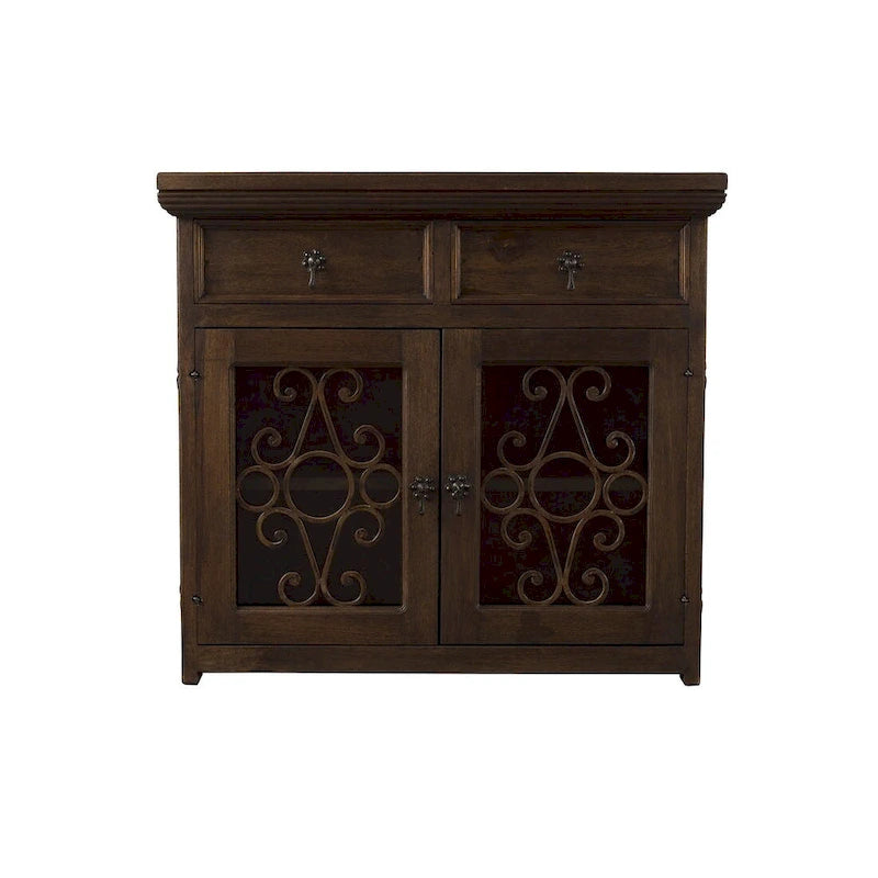 Handmade Solid Reclaimed Barn Wood & Wrought Iron Hardware Buffet & Sideboard 39 Width - N/A