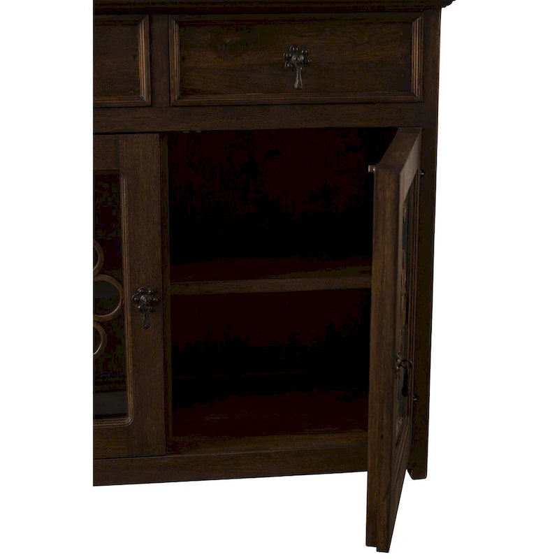 Handmade Solid Reclaimed Barn Wood & Wrought Iron Hardware Buffet & Sideboard 39 Width - N/A