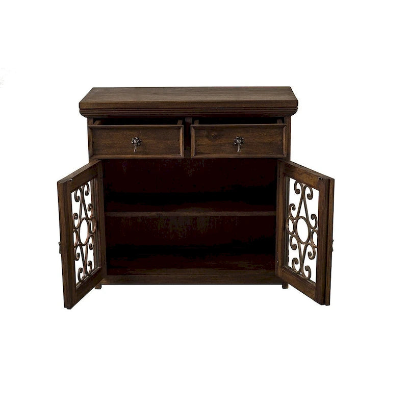 Handmade Solid Reclaimed Barn Wood & Wrought Iron Hardware Buffet & Sideboard 39 Width - N/A