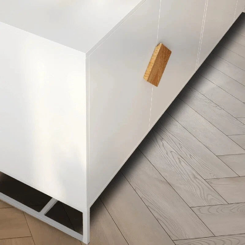 White Sideboard with 4 Doors Televison Table Entryway Cupboard Furniture, Storage Cabinet for Kitchen Buffet