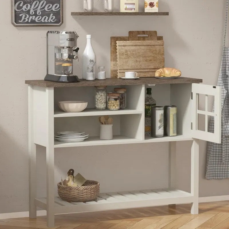 Farmhouse Coffee Bar Cabinet - 13.8D x 39.3W x 31.5H
