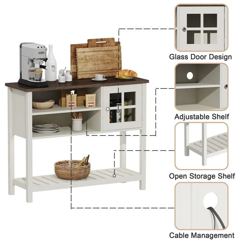 Farmhouse Coffee Bar Cabinet - 13.8D x 39.3W x 31.5H