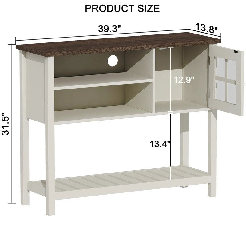 Farmhouse Coffee Bar Cabinet - 13.8D x 39.3W x 31.5H