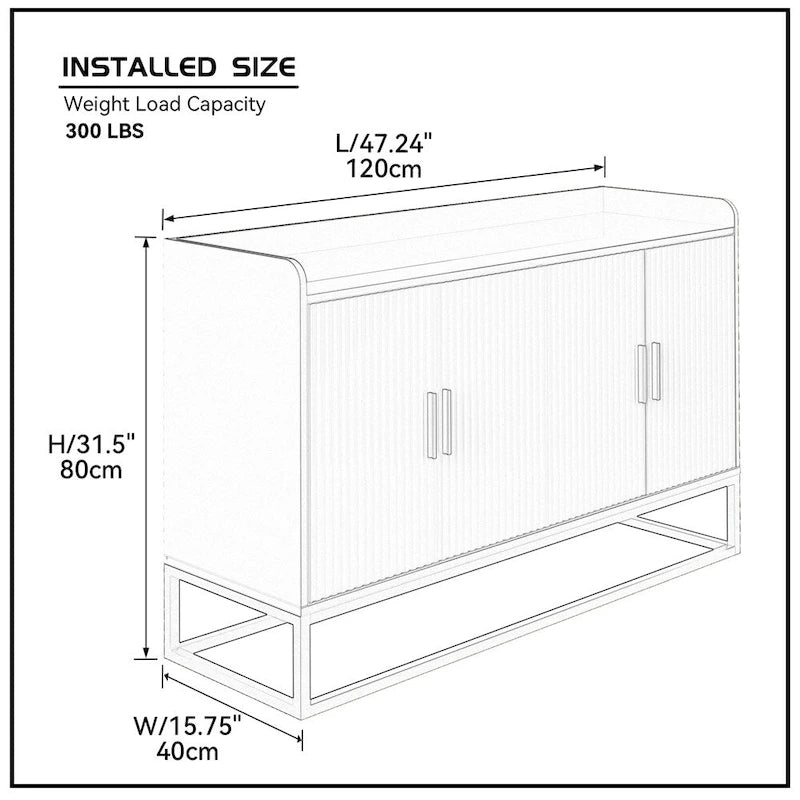Modern Kitchen Buffet Storage Cabinet with Metal Legs