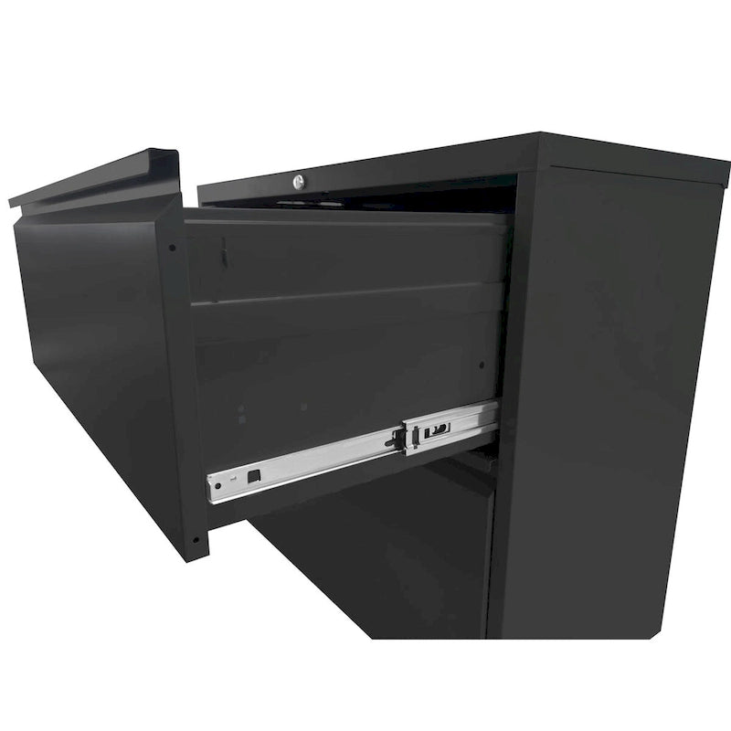 2-Drawers 14.96 W Metal Vertical File Cabinet with Lock Office Home Vertical File Cabinet for A4 Legal/Letter Size