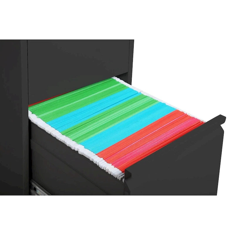 2-Drawers 14.96 W Metal Vertical File Cabinet with Lock Office Home Vertical File Cabinet for A4 Legal/Letter Size