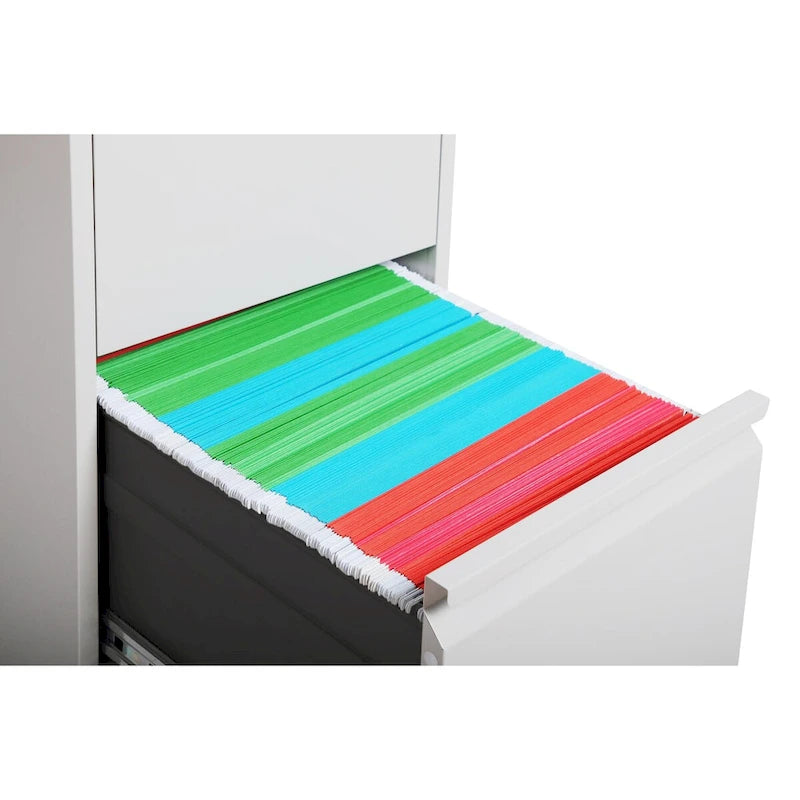2-Drawers 14.96 W Metal Vertical File Cabinet with Lock Office Home Vertical File Cabinet for A4 Legal/Letter Size