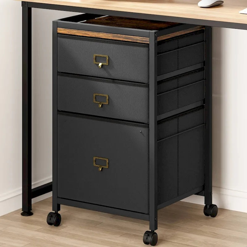 3 Drawers Under Desk Mobile File Cabinet with Wheels