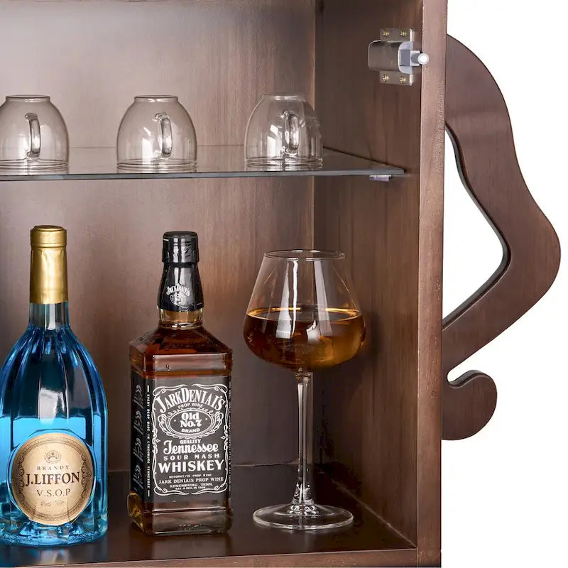42 Robot Wooden Storage Cabinet Wine Rack