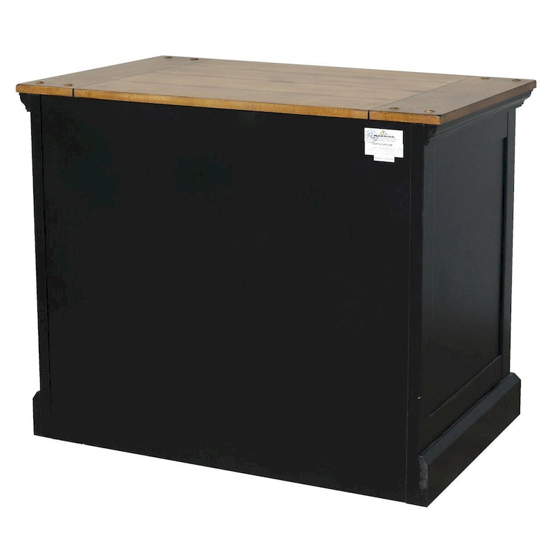 Wood Lateral File with Legal/Letter File Drawer, Office Storage, Black