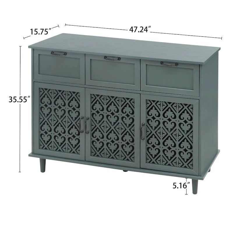 3-Door 3-Drawer Storage Cabinet for Bedroom