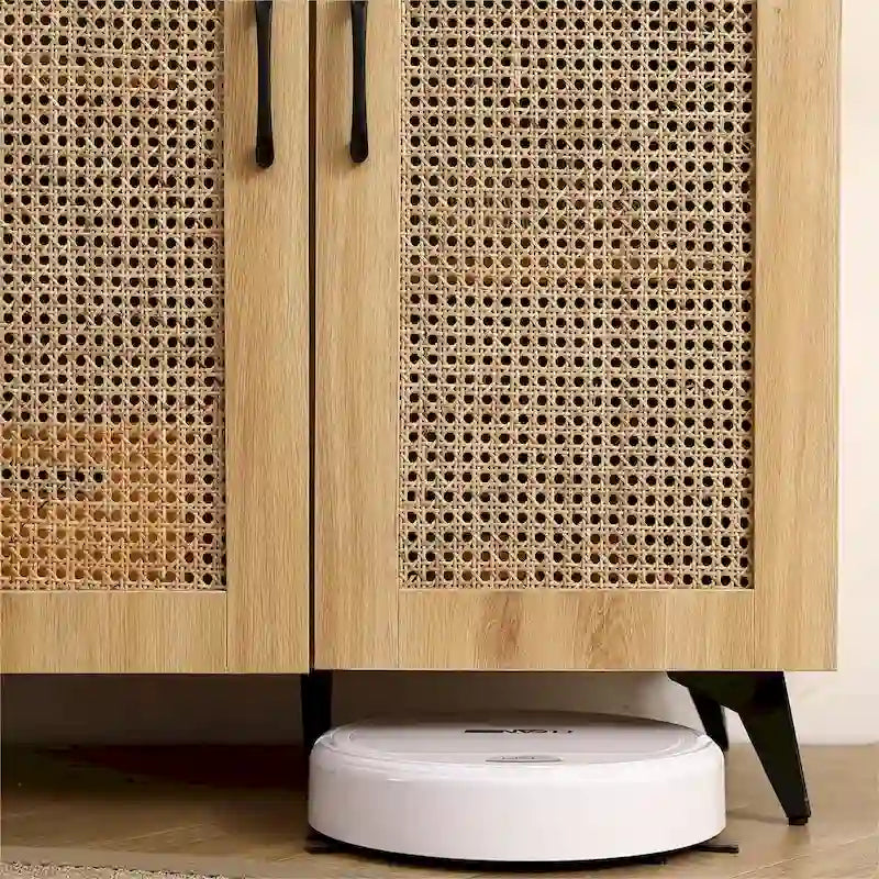 Natural Rattan Storage Cabinet Double-Door