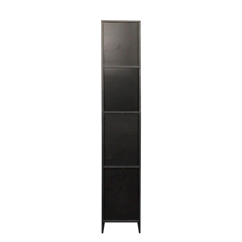 Freestanding Cabinet with Inadjustable Shelves and two Doors ,black