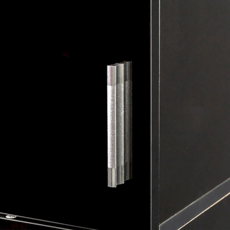 Freestanding Cabinet with Inadjustable Shelves and two Doors ,black